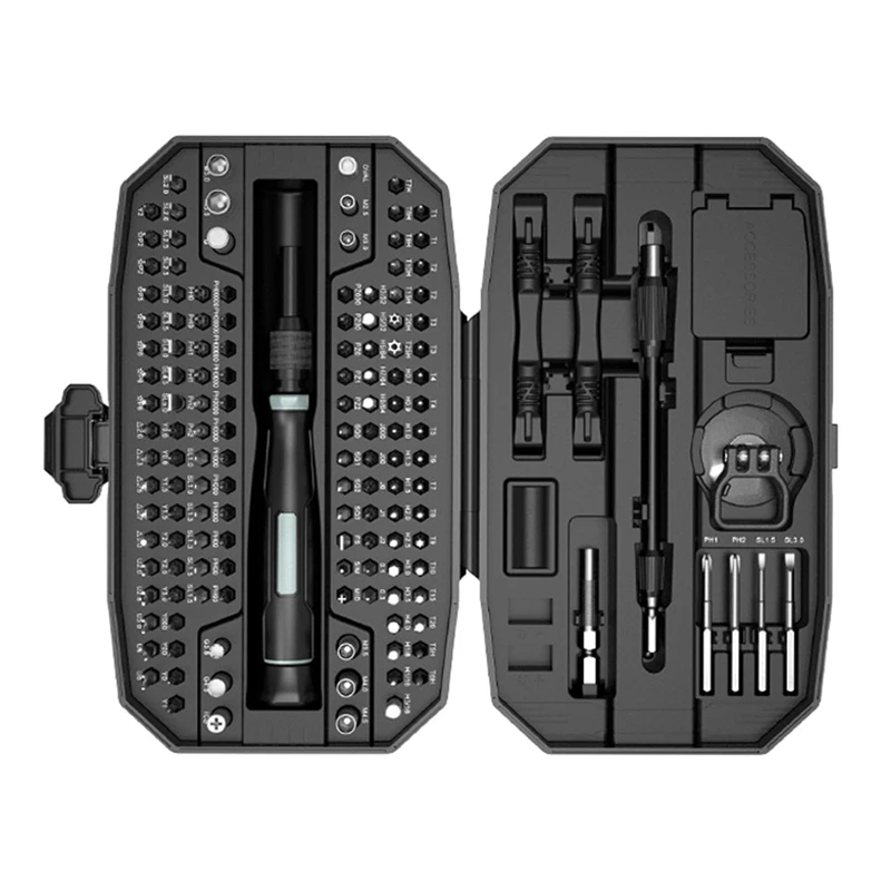 152 in 1 Electric Mini Screwdriver Set Magnetic Precision Bits Tool Kit For Smartphone Laptop Computer Game Console Repair
152 in 1 Electric Mini Screwdriver Set Magnetic Precision Bits Tool Kit For Smartphone Laptop Computer Game Console Repair