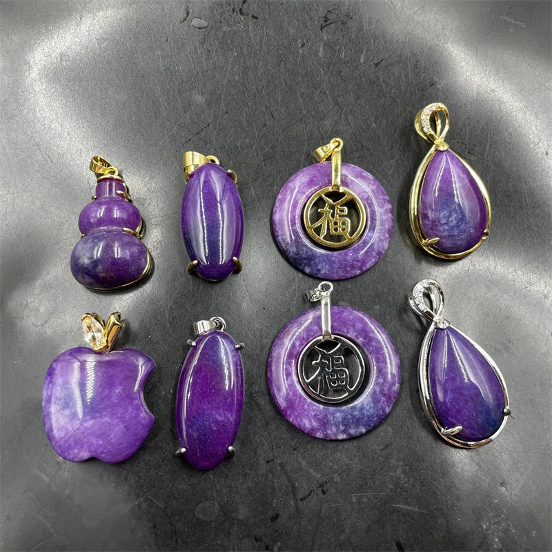 Affordable Jade Products Vacuum-plated pendant with purple Shukurite gourd inlay Peace Pendant Water drop jade pendant
Affordable Jade Products Vacuum-plated pendant with purple Shukurite gourd inlay Peace Pendant Water drop jade pendant