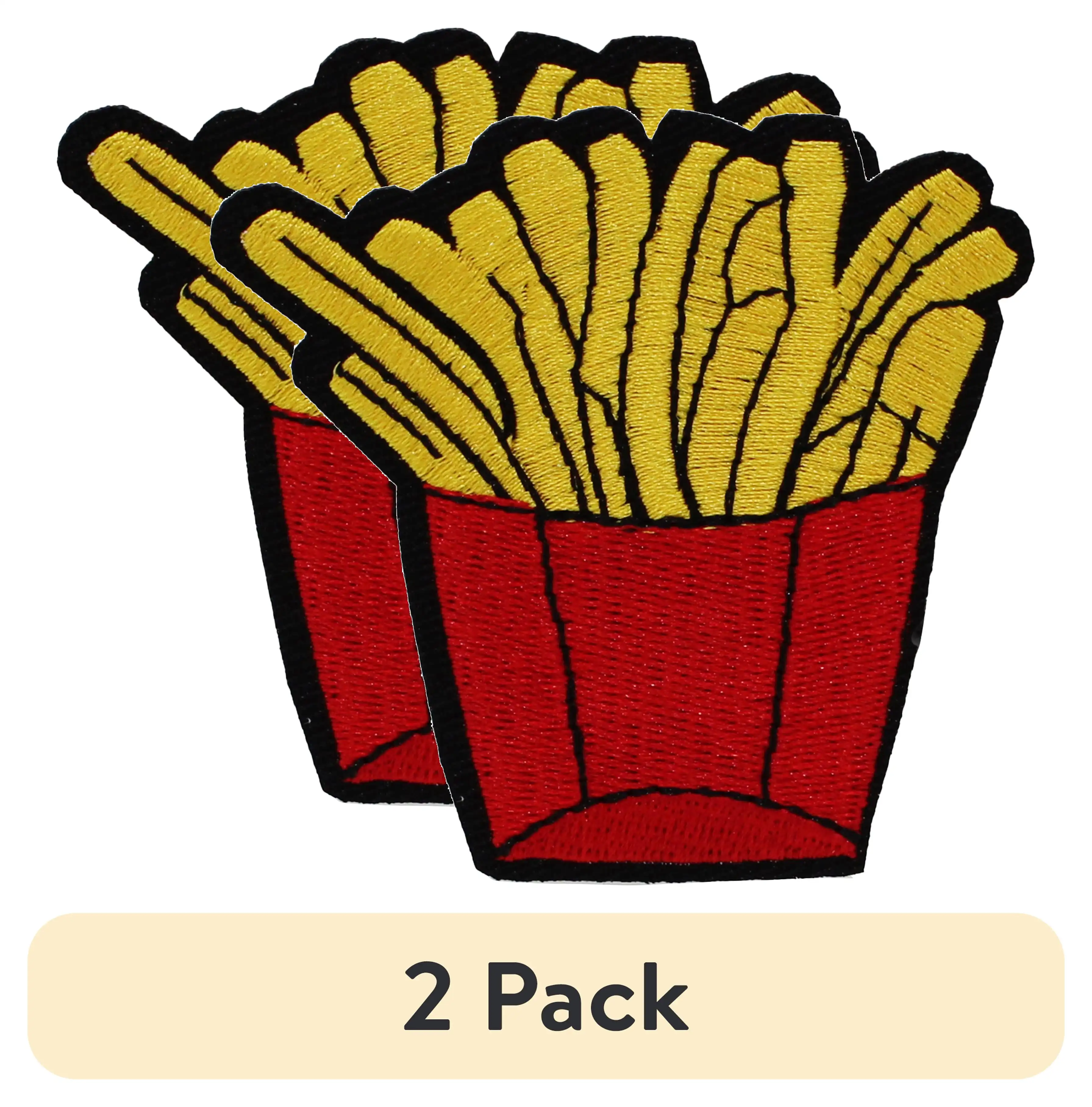 (2 pack) Embroidered Red and Yellow French Fries Iron-on Patch Applique, 2.6" x 2.6"
(2 pack) Embroidered Red and Yellow French Fries Iron-on Patch Applique, 2.6" x 2.6"