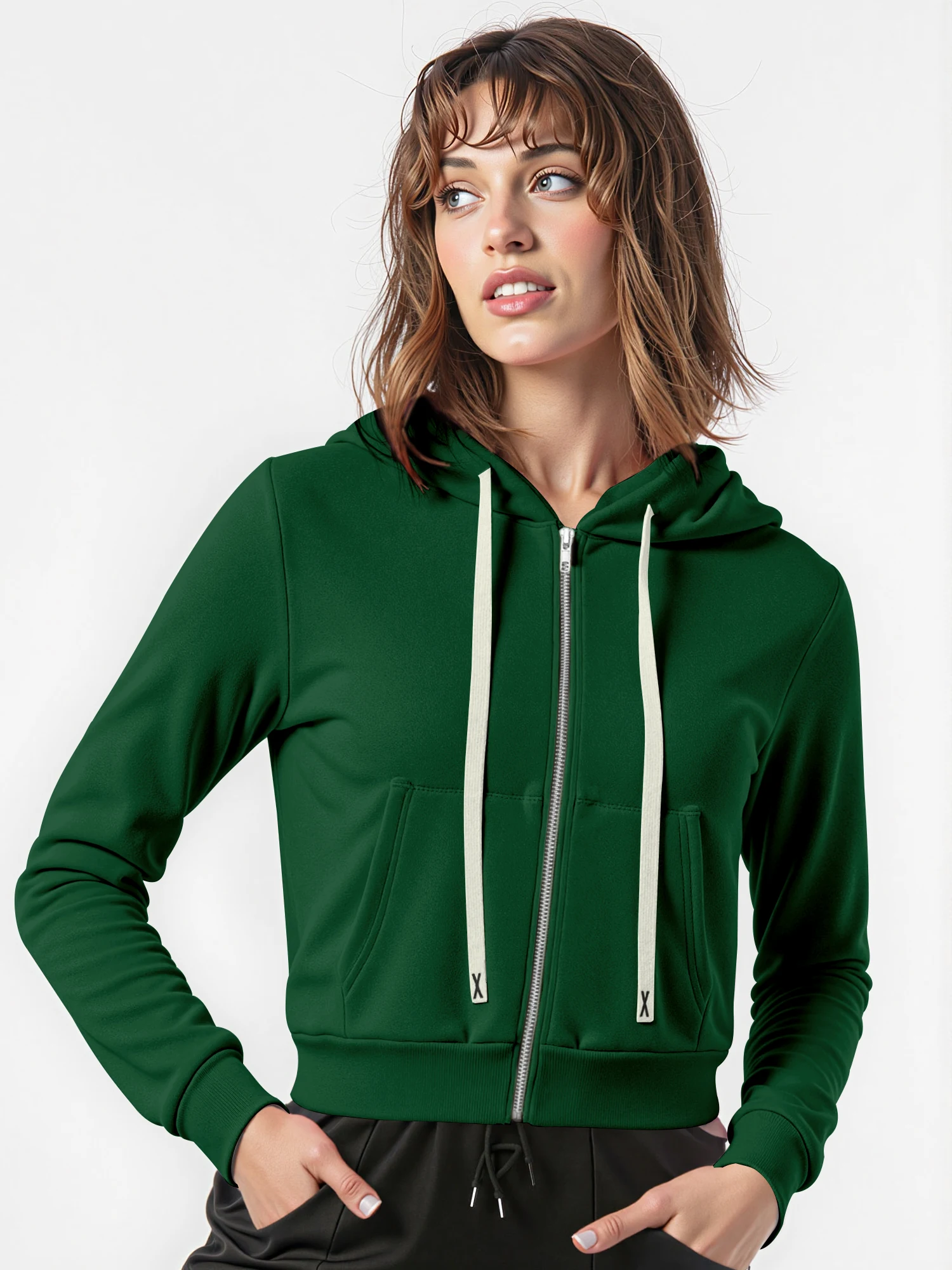 Lightweight Cropped Hooded Sweatshirt, Full Zip Hoodie for Spring Warm Days & Fall Cool Evenings
Lightweight Cropped Hooded Sweatshirt, Full Zip Hoodie for Spring Warm Days & Fall Cool Evenings