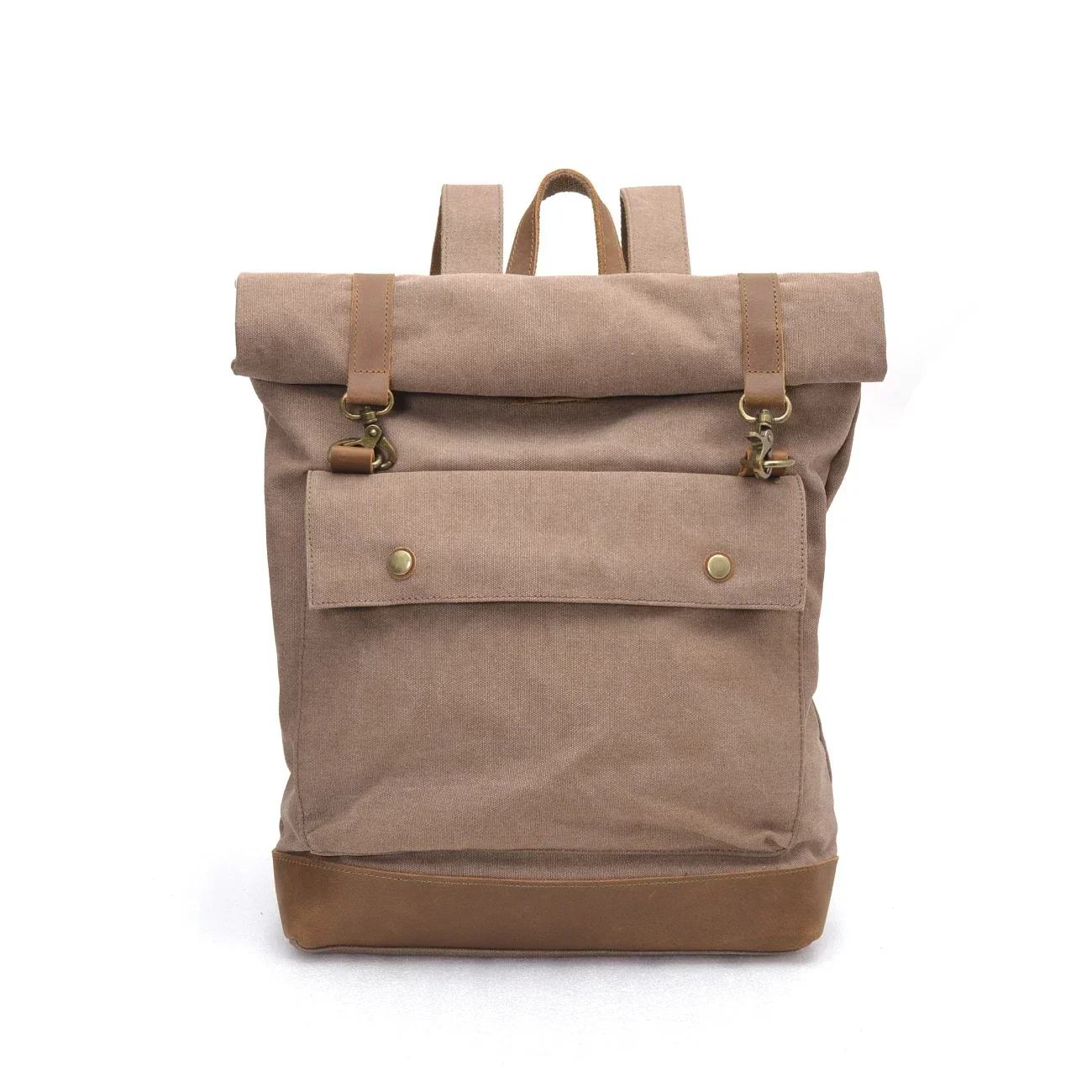 Men's large capacity vintage backpack casual canvas with head layer cowhide backpack outdoor hiking mountaineering rucksack
Men's large capacity vintage backpack casual canvas with head layer cowhide backpack outdoor hiking mountaineering rucksack