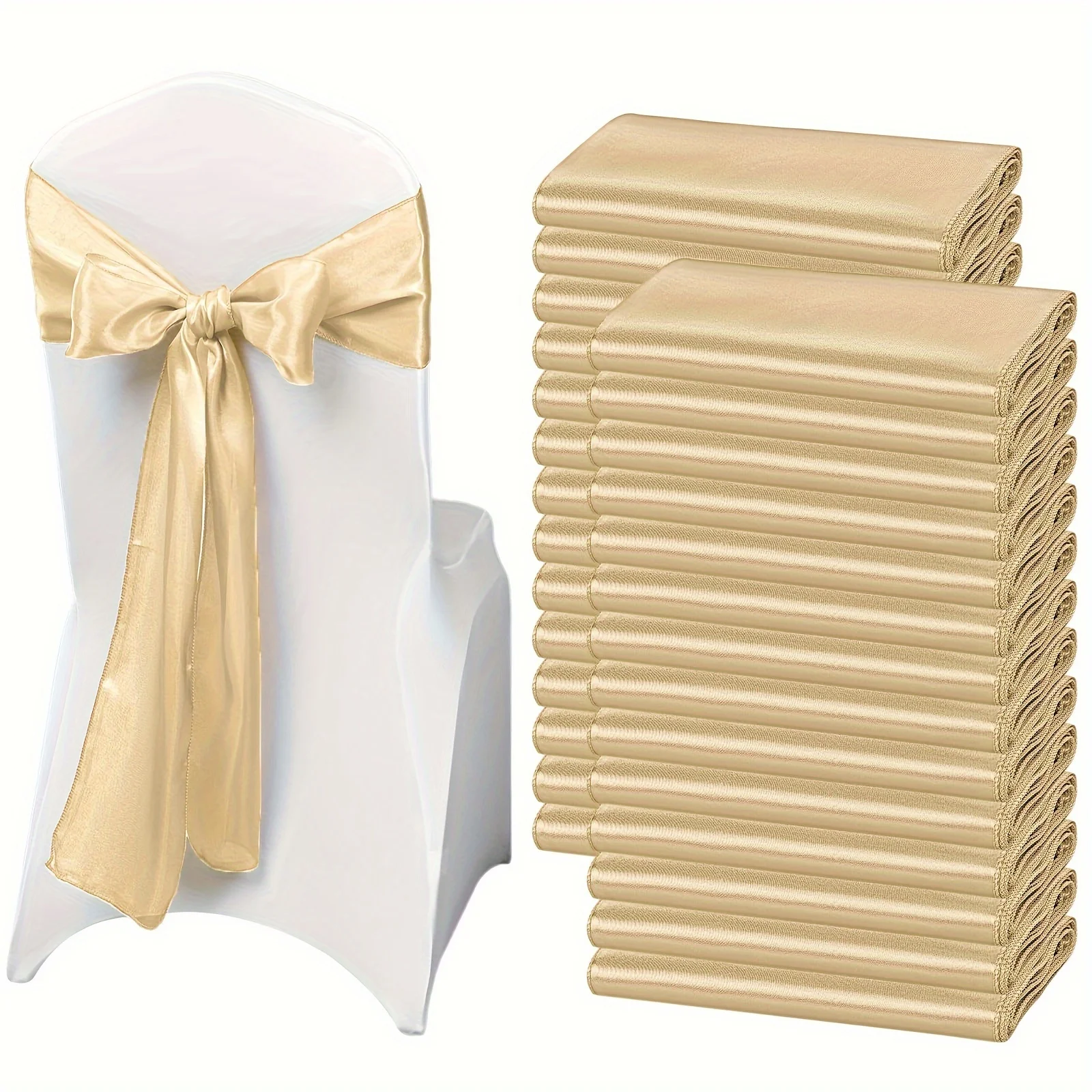 Of 100 Satin Chair Sashes Designed As Decorative Bows, Perfect for Covering Chairs at Thanksgiving, Weddings, Christmas, Banquet
Of 100 Satin Chair Sashes Designed As Decorative Bows, Perfect for Covering Chairs at Thanksgiving, Weddings, Christmas, Banquet