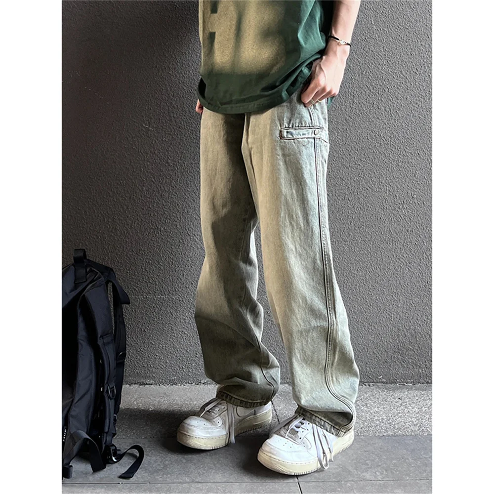 Японский уличный бренд, потертые желтые грязевые широкие джинсы в стиле ретро, модные универсальные брюки на весну и осень 2021, новый стиль
Японский уличный бренд, потертые желтые грязевые широкие джинсы в стиле ретро, модные универсальные брюки на весну и осень 2021, новый стиль