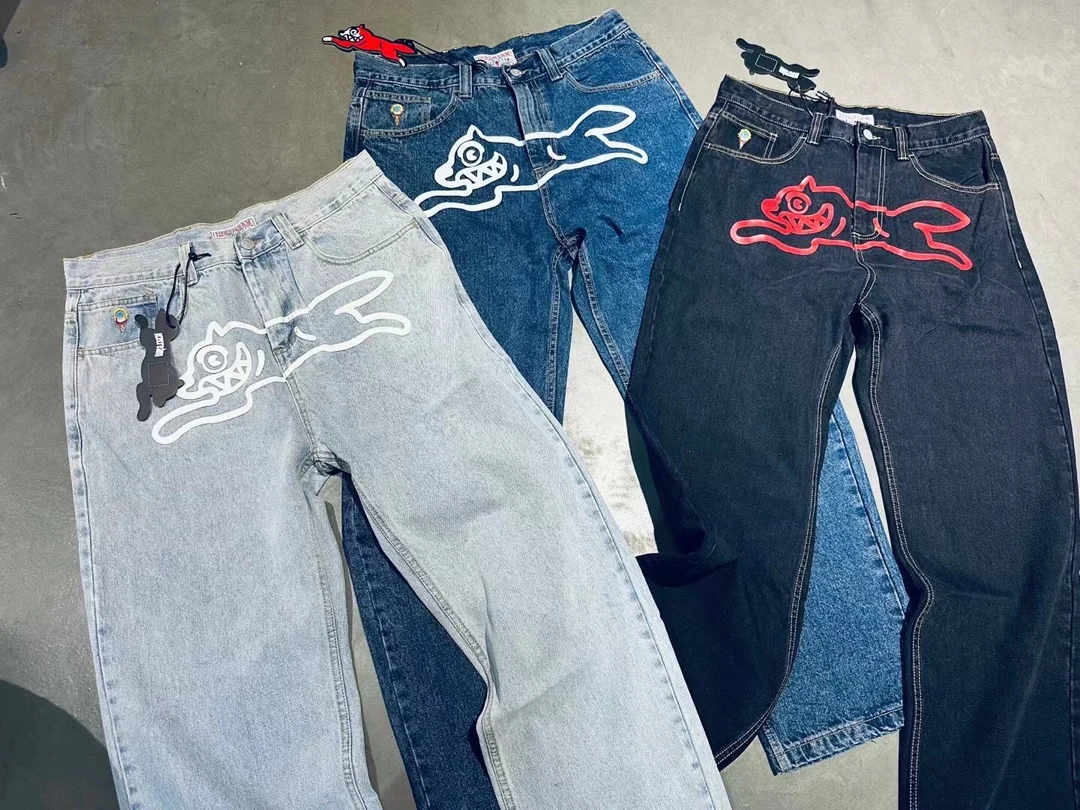 High Quality American Trendy Brand Jeans Icecream Running Dog Emboridery Wide Jeans Fashion Streetwear Denim Jeans Men
High Quality American Trendy Brand Jeans Icecream Running Dog Emboridery Wide Jeans Fashion Streetwear Denim Jeans Men