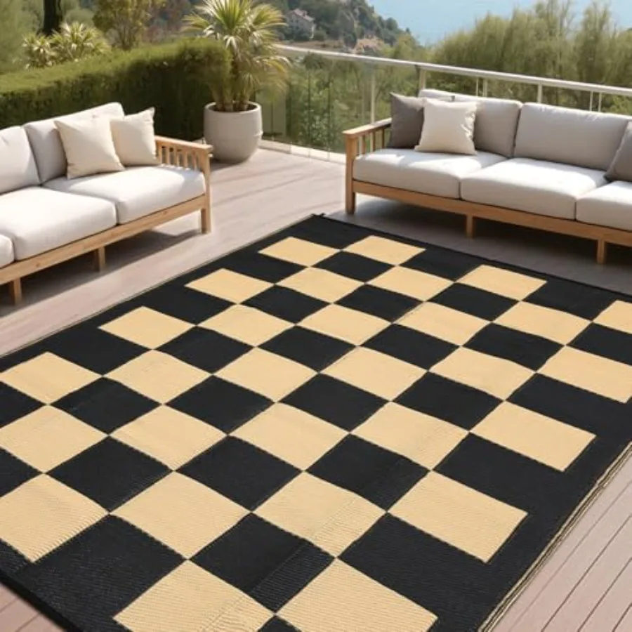 Outdoor Rug Waterproof 9x12 Reversible Plastic Straw Mat for Patio Deck Backyard Porch RV Camping Beach Black/Coffee
Outdoor Rug Waterproof 9x12 Reversible Plastic Straw Mat for Patio Deck Backyard Porch RV Camping Beach Black/Coffee