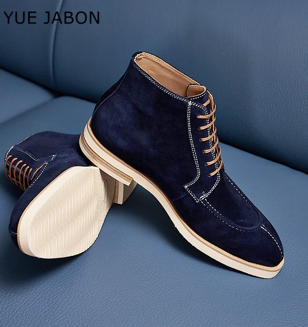 Blue British Men's Genuine Leather Short Boots Men's High Top Work Suit Thick Soled Casual Cow Suede Square Toe Men Autumn Shoes
Blue British Men's Genuine Leather Short Boots Men's High Top Work Suit Thick Soled Casual Cow Suede Square Toe Men Autumn Shoes
