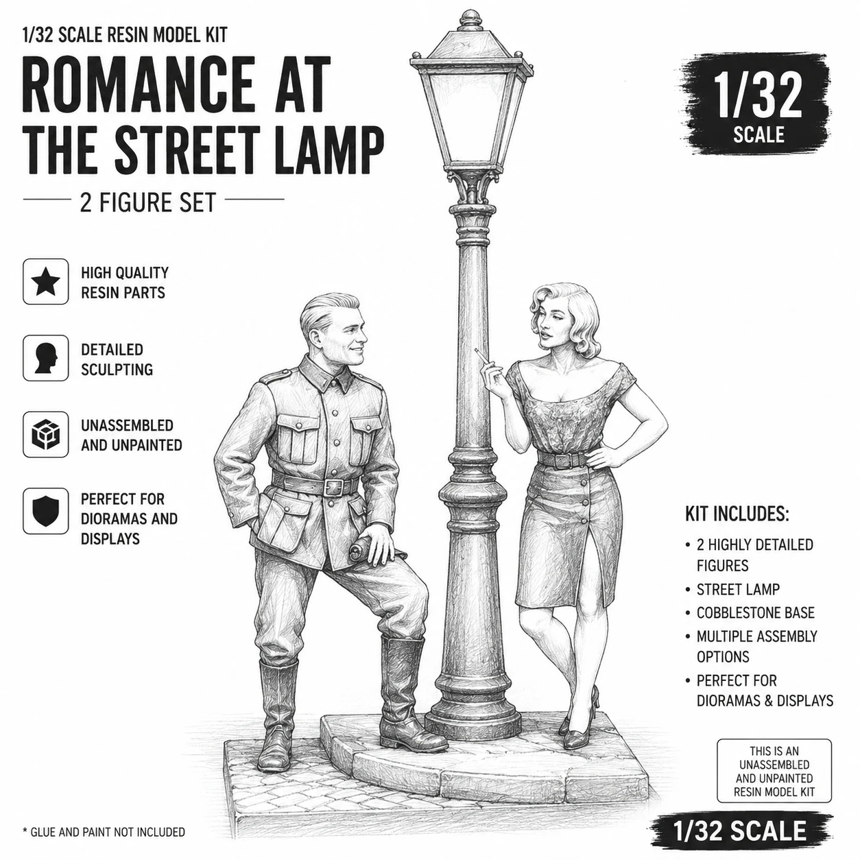 1/32 Resin Model Assembly Kit Gk, Scene Layout Character Model, Unpainted Model
1/32 Resin Model Assembly Kit Gk, Scene Layout Character Model, Unpainted Model
