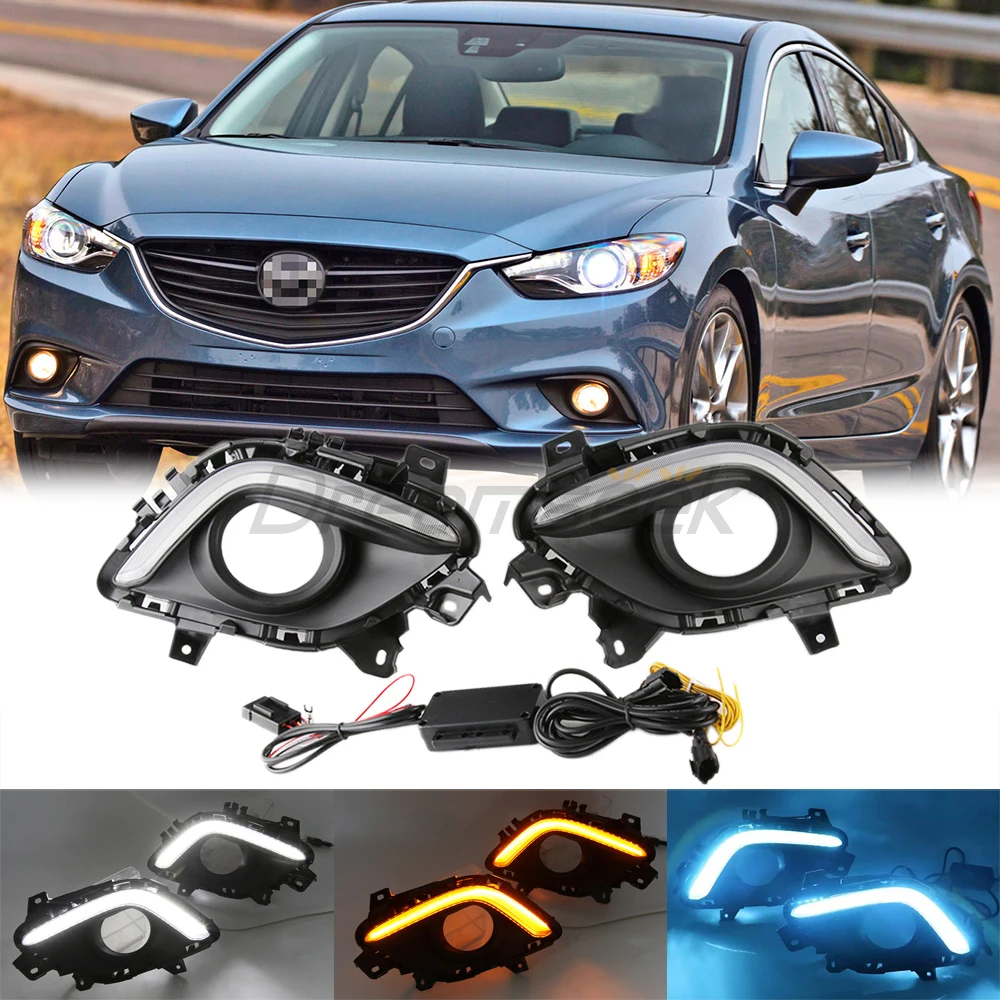 Светодиодный ДХО для Mazda6 Atenza 2014 2015 2016, дневные ходовые огни, противотуманные фары с указателем поворота, индикатор переднего бампера, дневной свет
Светодиодный ДХО для Mazda6 Atenza 2014 2015 2016, дневные ходовые огни, противотуманные фары с указателем поворота, индикатор переднего бампера, дневной свет