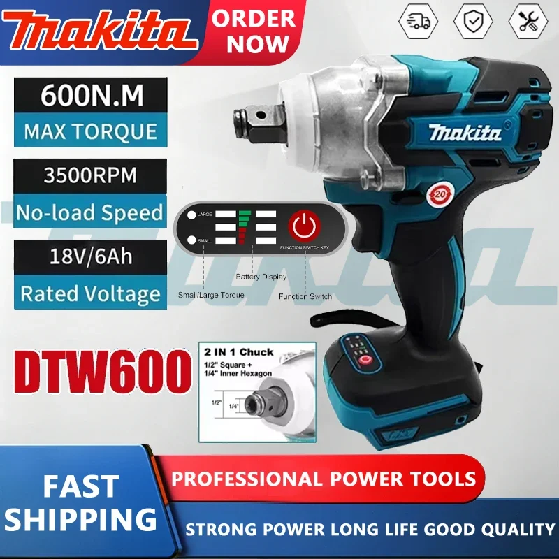 Аккумуляторный гайковерт Makita DTW600 3100IPM 18В, 1/2 дюйма, бесщеточный, перезаряжаемый, электрический шуруповерт, инструмент для обслуживания автомобилей
Аккумуляторный гайковерт Makita DTW600 3100IPM 18В, 1/2 дюйма, бесщеточный, перезаряжаемый, электрический шуруповерт, инструмент для обслуживания автомобилей