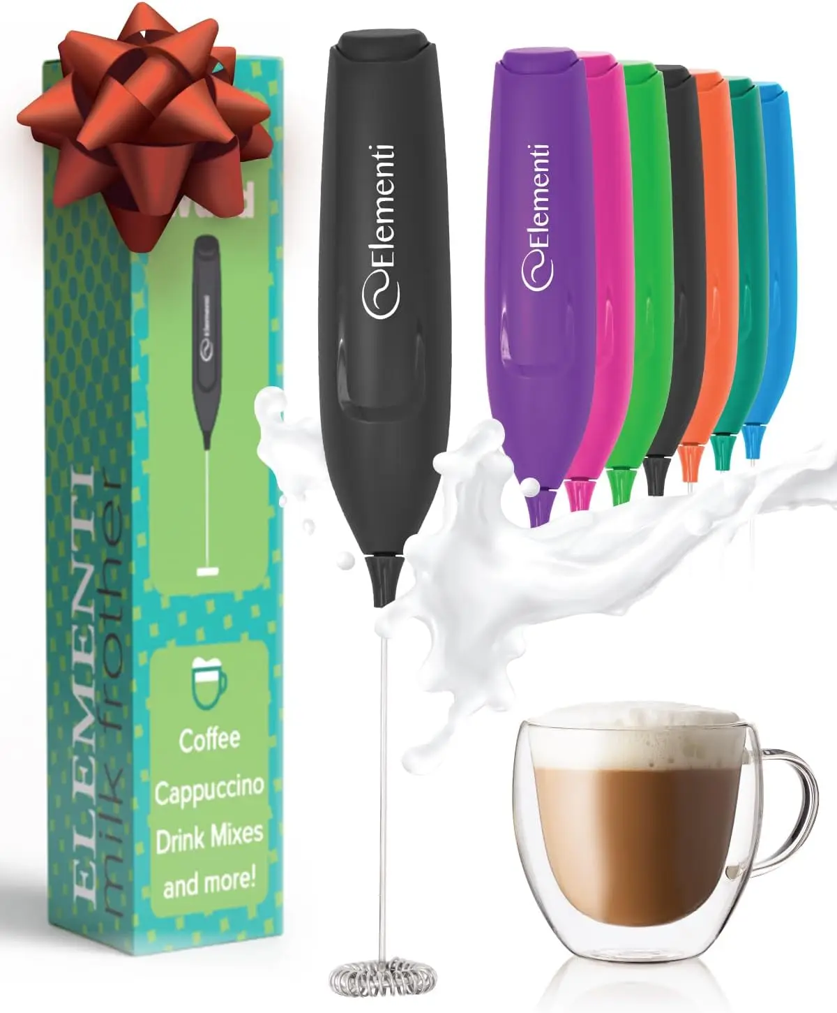 Powerful Frother Wand – Lightweight Milk Frother & Drink Mixer Handheld, Matcha Whisk for Dreamy Lattes, Coffee Mixer Wand & Blender Stirrer - Make Creamy Cappuccinos at Home (Black)
Powerful Frother Wand – Lightweight Milk Frother & Drink Mixer Handheld, Matcha Whisk for Dreamy Lattes, Coffee Mixer Wand & Blender Stirrer - Make Creamy Cappuccinos at Home (Black)
