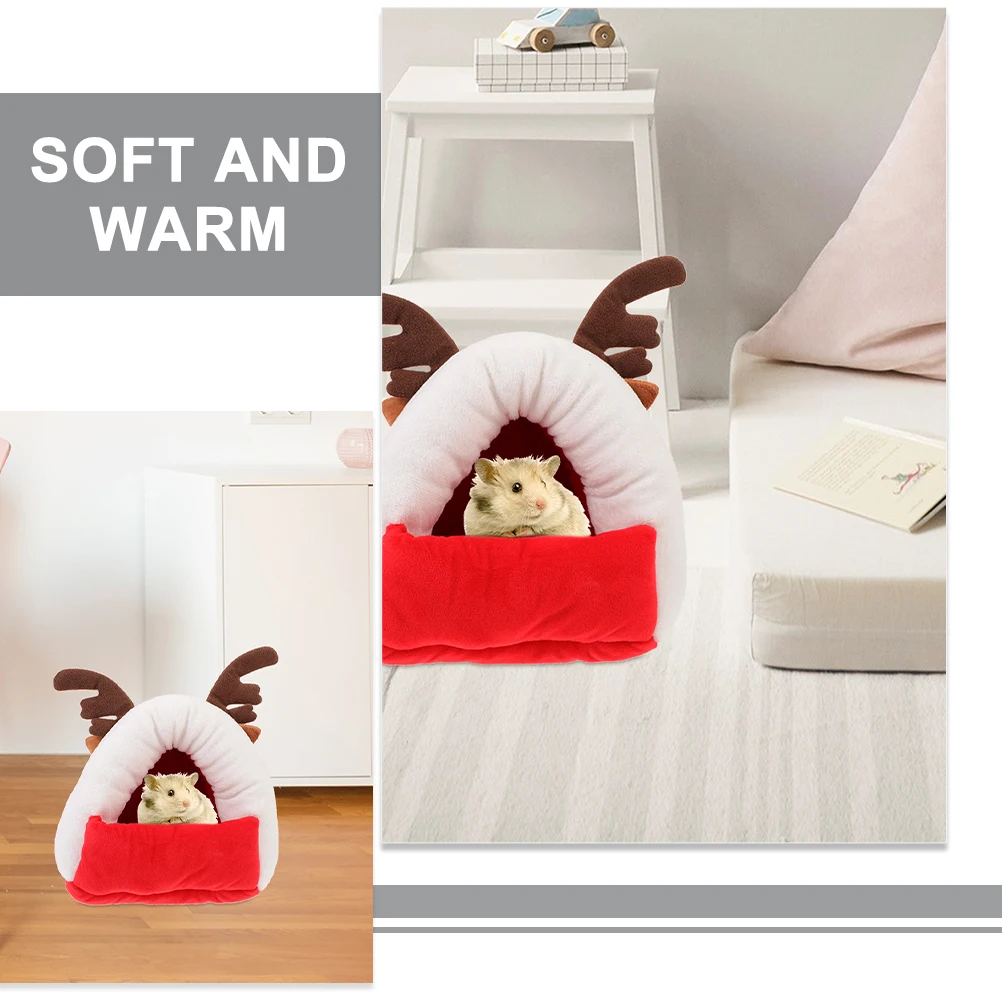 Reindeer Shaped Cozy Hamster Bed Soft Warm Cotton Nest Christmas Guinea Pig Hut Small Animal House Decorative Accessories
Reindeer Shaped Cozy Hamster Bed Soft Warm Cotton Nest Christmas Guinea Pig Hut Small Animal House Decorative Accessories