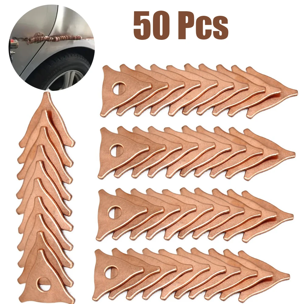 50 pieces of triangular welding gaskets, body dent pull tabs, spot welding machine dent pull tabs for sheet metal repair gaskets
50 pieces of triangular welding gaskets, body dent pull tabs, spot welding machine dent pull tabs for sheet metal repair gaskets