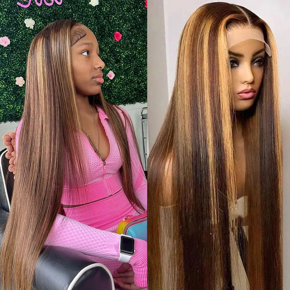 Ombre Highlight 4/27 Honey Blonde Lace Front Wig 200% Density Straight Human Hair Wigs 13x4 HD Transparent Lace Wigs For Women
Ombre Highlight 4/27 Honey Blonde Lace Front Wig 200% Density Straight Human Hair Wigs 13x4 HD Transparent Lace Wigs For Women