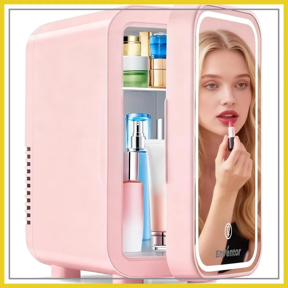 Mini Skincare Fridge 6L Compact Cooler for Bedroom Office Car Pink with LED Mirror
Mini Skincare Fridge 6L Compact Cooler for Bedroom Office Car Pink with LED Mirror