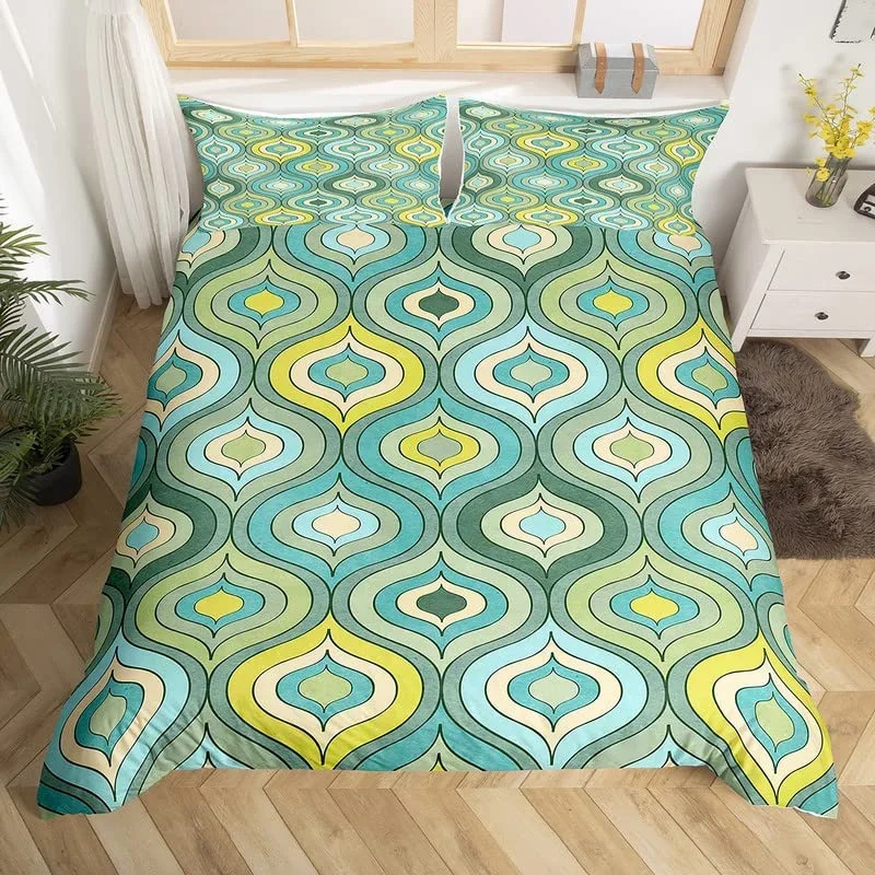 Retro 70S King Duvet Cover Microfiber 3D Abstract Geometry Comforter Cover With Pillowcase Mid Century Exotic Floral Bedding Set
Retro 70S King Duvet Cover Microfiber 3D Abstract Geometry Comforter Cover With Pillowcase Mid Century Exotic Floral Bedding Set