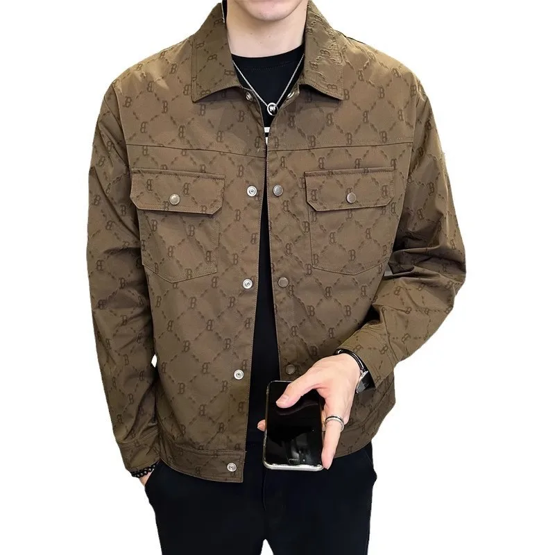 3XL Spring Autumn Men's Jacket New Slim Fit Lapel Printed Men's Short Jacket Handsome Men Fashion Outerwear Men Clothing 
3XL Spring Autumn Men's Jacket New Slim Fit Lapel Printed Men's Short Jacket Handsome Men Fashion Outerwear Men Clothing