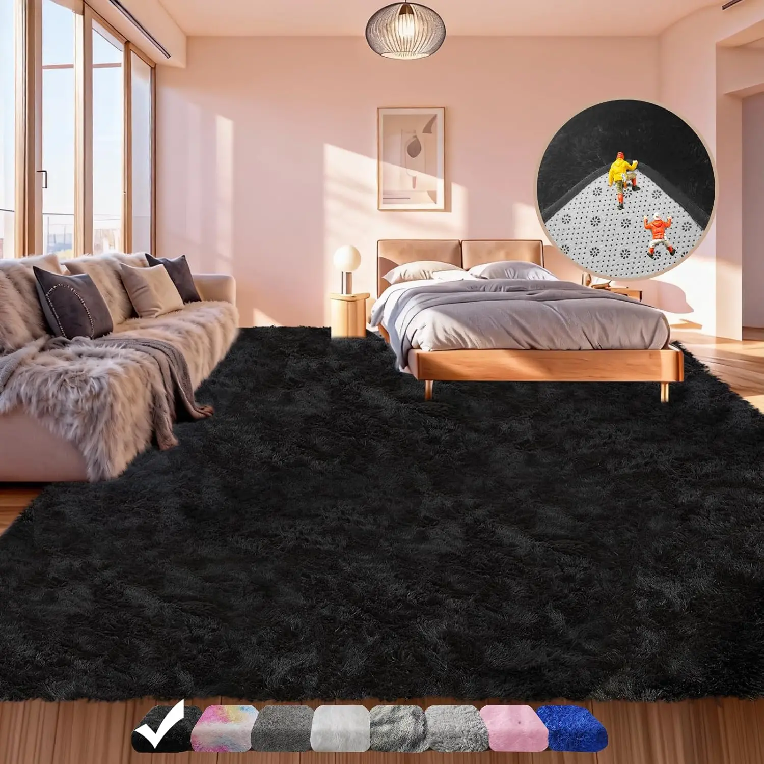 9x12 Shag Area Rug for Living Room, Extra Large Ultra Soft Fluffy Furry Rug for Bedroom, Indoor Carpet Plush Fuzzy Nursery Rug, Black
9x12 Shag Area Rug for Living Room, Extra Large Ultra Soft Fluffy Furry Rug for Bedroom, Indoor Carpet Plush Fuzzy Nursery Rug, Black