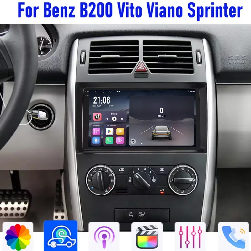 GPS 9" For Benz B200 Vito Viano Sprinter Car Radio Head Unit Carplay Apple Android 15 Auto Multimedia Player 4-64GB WIFI BT 
GPS 9" For Benz B200 Vito Viano Sprinter Car Radio Head Unit Carplay Apple Android 15 Auto Multimedia Player 4-64GB WIFI BT