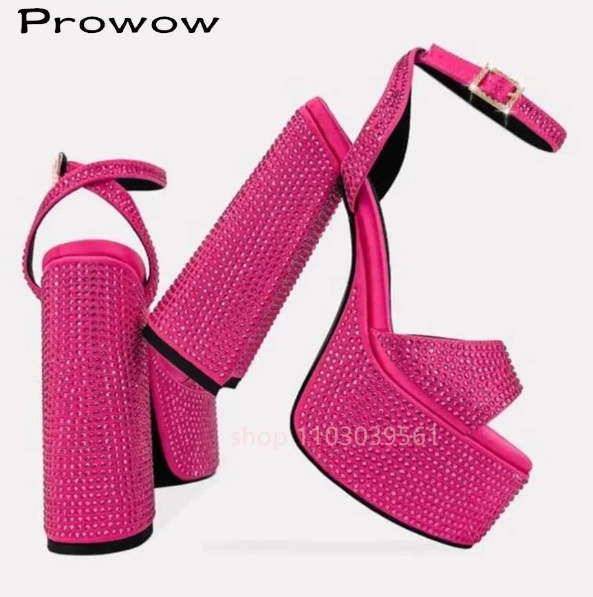 Crystal Chunky Platform Sandals Open Toe High Heels for Women Summer Evening Party Shoes
Crystal Chunky Platform Sandals Open Toe High Heels for Women Summer Evening Party Shoes