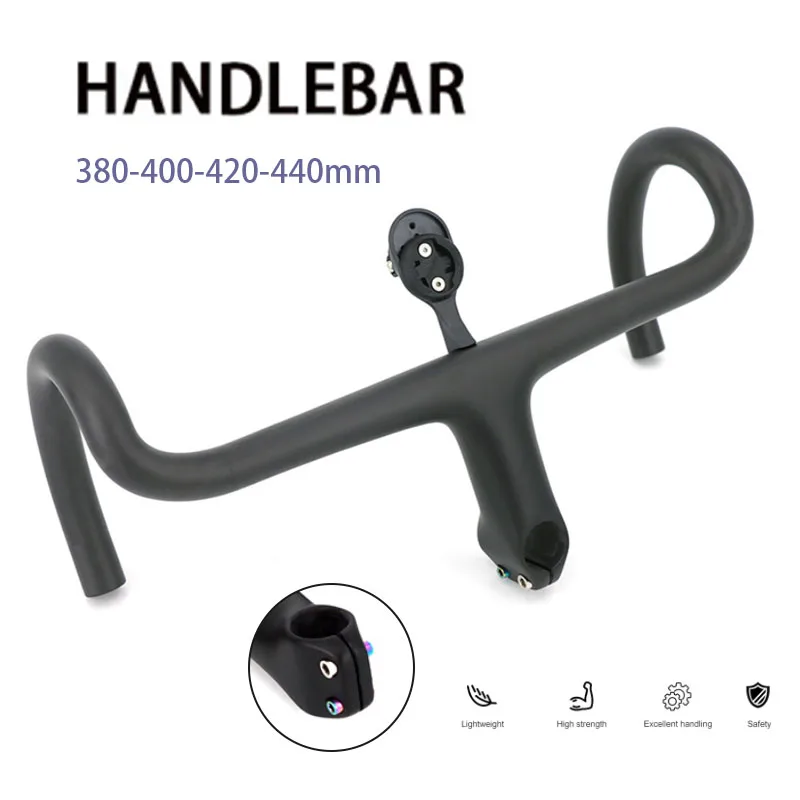 Newest Road Bike Matt UD Full Carbon Fiber Handlebar And Stem Integrated round Tube 380-440*80-120mm with Stents 265g
Newest Road Bike Matt UD Full Carbon Fiber Handlebar And Stem Integrated round Tube 380-440*80-120mm with Stents 265g