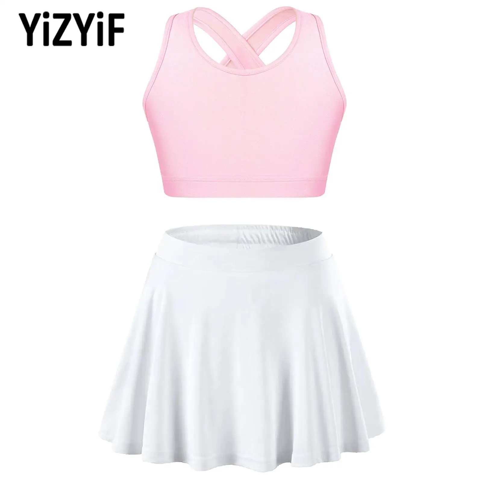 Kids Girls Tennis Skrit Set Outfit 2Pcs Sleeveless Tank Crop Tops with Sport Pleated Skirt Set for Badminton Running Workout
Kids Girls Tennis Skrit Set Outfit 2Pcs Sleeveless Tank Crop Tops with Sport Pleated Skirt Set for Badminton Running Workout