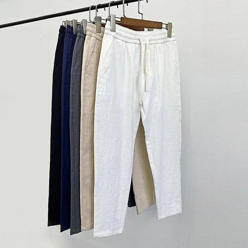 High-End Linen Men's Summer Thin Cotton Linen Casual Pants Slim Fit Nine Points Small Foot Casual Trousers for Men
High-End Linen Men's Summer Thin Cotton Linen Casual Pants Slim Fit Nine Points Small Foot Casual Trousers for Men