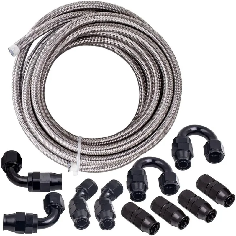 maXpeedingrods 10AN Fuel Line Kit E85, 5/8 Braided Fuel Line, Steel AN10 Fittings PTFE Hose, 20FT Transmission Oil Cooler Line
maXpeedingrods 10AN Fuel Line Kit E85, 5/8 Braided Fuel Line, Steel AN10 Fittings PTFE Hose, 20FT Transmission Oil Cooler Line