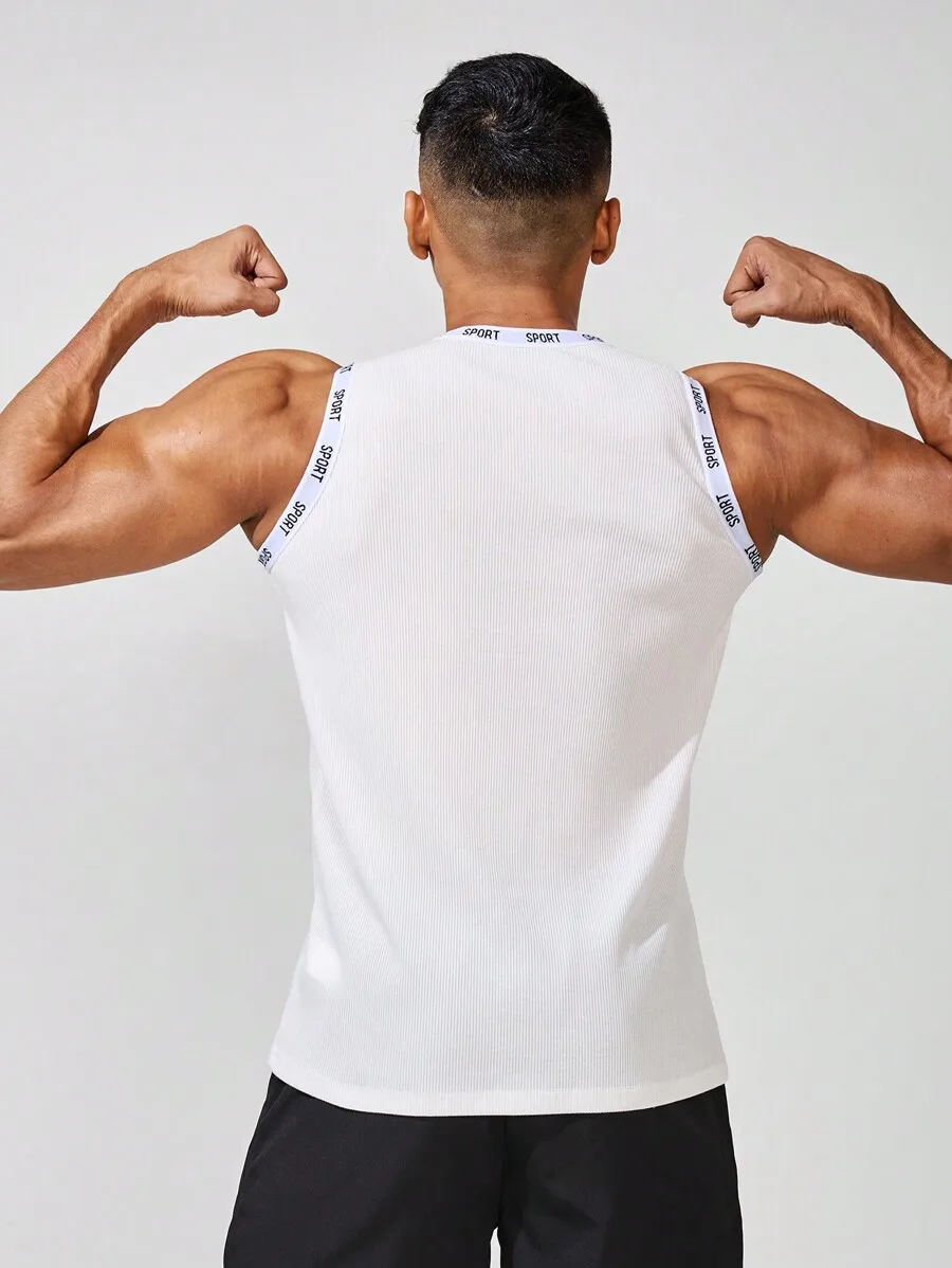 Mens Summer Casual Sleeveless Sports Tank Top With Letter Print
Mens Summer Casual Sleeveless Sports Tank Top With Letter Print