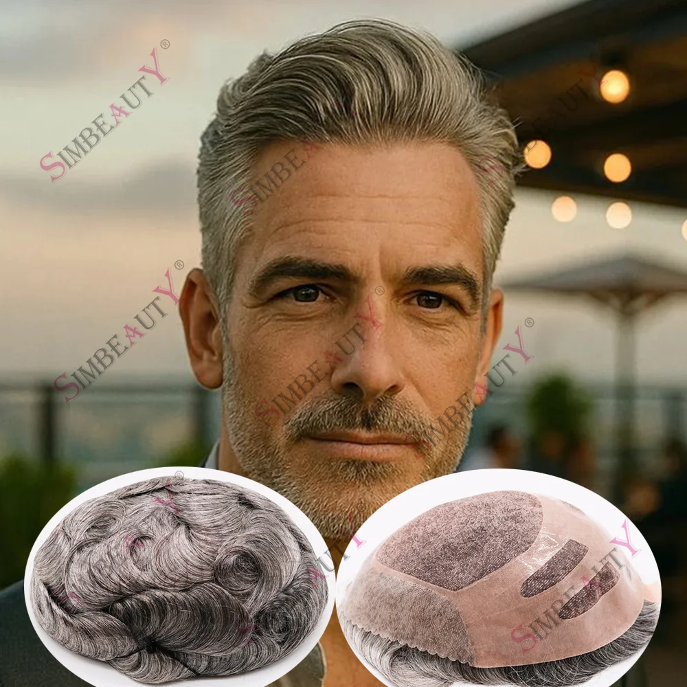 Natural Hairline Ash Brown Grey Male Toupee 1B65 Breathable Lace Mono PU Hair Unit Wig Human Hair Replacement Prosthesis for Men
Natural Hairline Ash Brown Grey Male Toupee 1B65 Breathable Lace Mono PU Hair Unit Wig Human Hair Replacement Prosthesis for Men