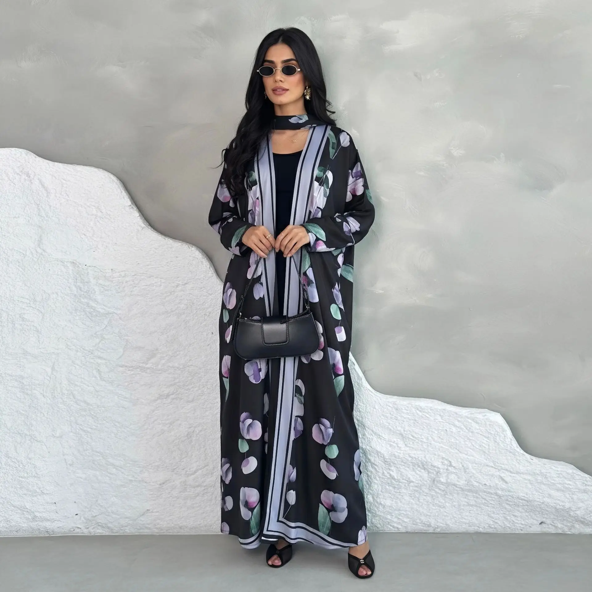 Islamic Muslim Fashion Arab Printed Cardigan Headscarf Two Piece Set Long Skirt European and American Summer Medium Large Coat
Islamic Muslim Fashion Arab Printed Cardigan Headscarf Two Piece Set Long Skirt European and American Summer Medium Large Coat