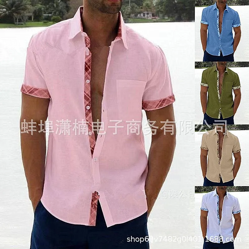 Men Clothes Shirt Regular Fit Button Front Short Sleeve Shirt with Chest Pocket Solid Color Pink White Blue Khaki Olive Green
Men Clothes Shirt Regular Fit Button Front Short Sleeve Shirt with Chest Pocket Solid Color Pink White Blue Khaki Olive Green