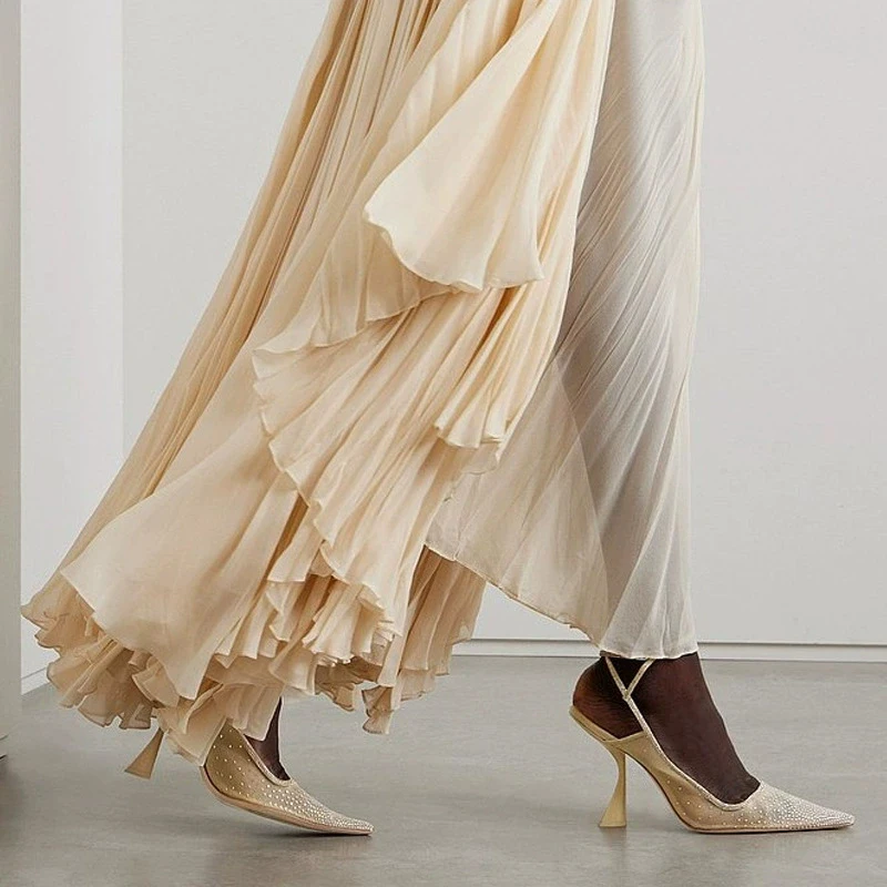 Sexy Pointed Toe Mesh Rhinestone Stiletto Sandals Woman Summer 2025 Evening Dress Closed Toe Shape Heel Slingback Women's Shoes
Sexy Pointed Toe Mesh Rhinestone Stiletto Sandals Woman Summer 2025 Evening Dress Closed Toe Shape Heel Slingback Women's Shoes