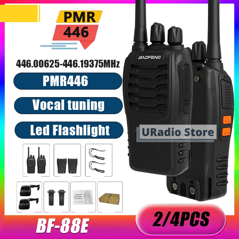 2/4PCS Baofeng BF-88E PMR446 Walkie Talkie 446MHz 1500mAh 16 Channel Long Range For European Country Flashlight Upgraded BF-888S
2/4PCS Baofeng BF-88E PMR446 Walkie Talkie 446MHz 1500mAh 16 Channel Long Range For European Country Flashlight Upgraded BF-888S