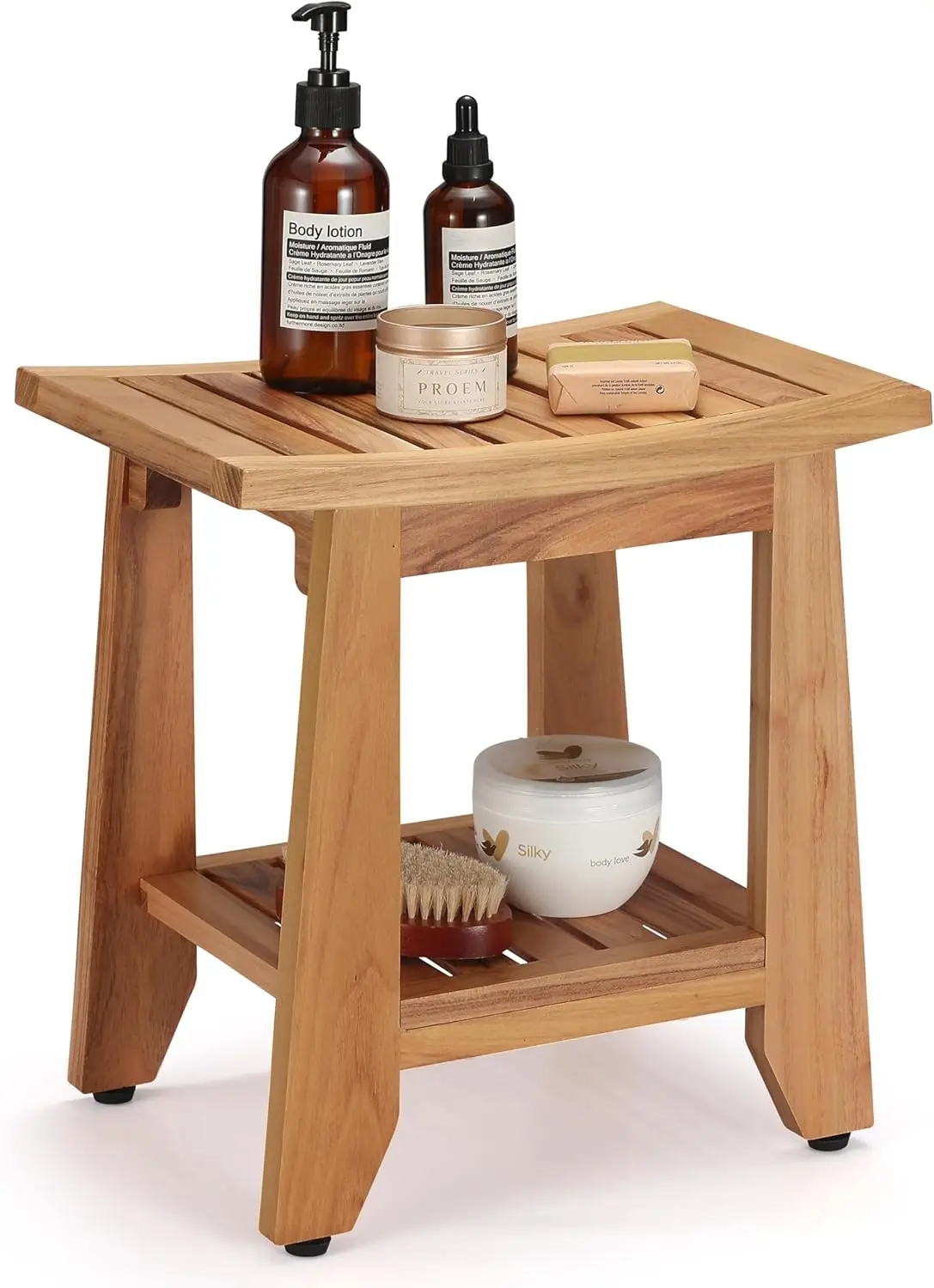Compact Teak Shower Bench Stool with Storage Shelf, Waterproof Wooden Seat for Small Bathrooms & Outdoor Use
Compact Teak Shower Bench Stool with Storage Shelf, Waterproof Wooden Seat for Small Bathrooms & Outdoor Use