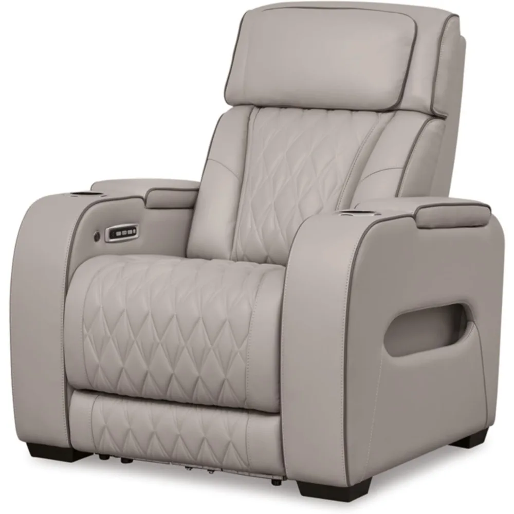Leather Match Power Recliner With Adjustable Headrest, Cup Holders, Usb Port And Air Massage System,
Leather Match Power Recliner With Adjustable Headrest, Cup Holders, Usb Port And Air Massage System,