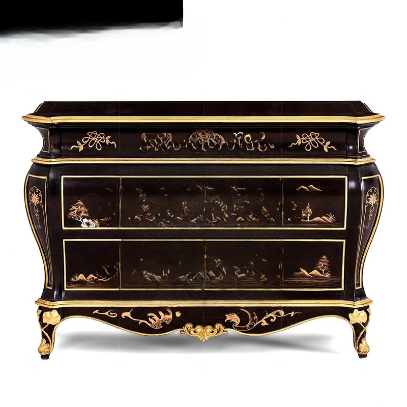 English solid wood painted foyer cabinet porch cabinet villa mansion
English solid wood painted foyer cabinet porch cabinet villa mansion