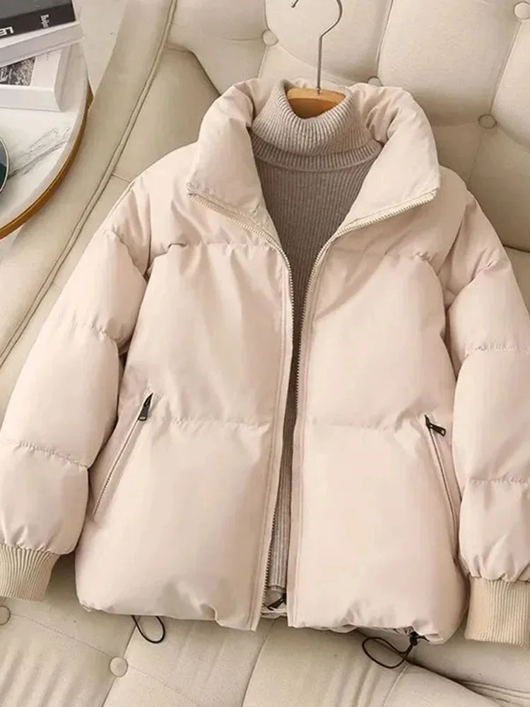 New Korean Women Parkas Fashion Loose Warm Winter Coat Thick Zipper Puffer Jacket Casual Cotton Padded Coats Female 
New Korean Women Parkas Fashion Loose Warm Winter Coat Thick Zipper Puffer Jacket Casual Cotton Padded Coats Female