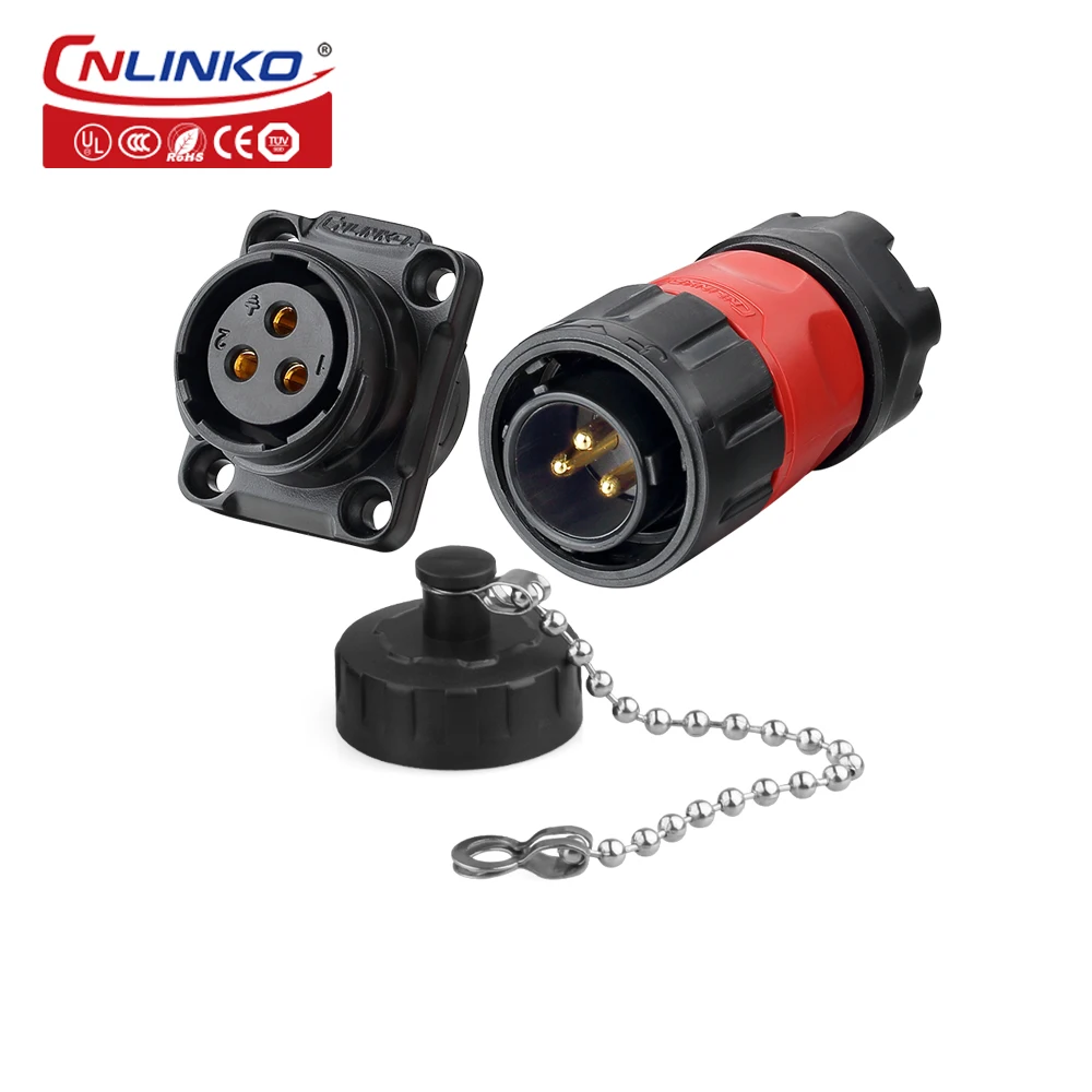 Cnlinko IP68 Waterproof Plug and Socket 3 Pin Electrical Power Connector with Screw Thread for Outdoor Equipment
Cnlinko IP68 Waterproof Plug and Socket 3 Pin Electrical Power Connector with Screw Thread for Outdoor Equipment