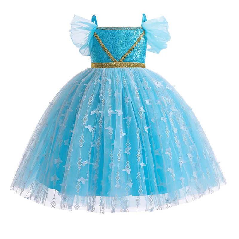 Princess Jasmine Suspender Bubble Sleeve Decorative Skirt Girl's Summer Puffy Dress Blue Size 100-140
Princess Jasmine Suspender Bubble Sleeve Decorative Skirt Girl's Summer Puffy Dress Blue Size 100-140