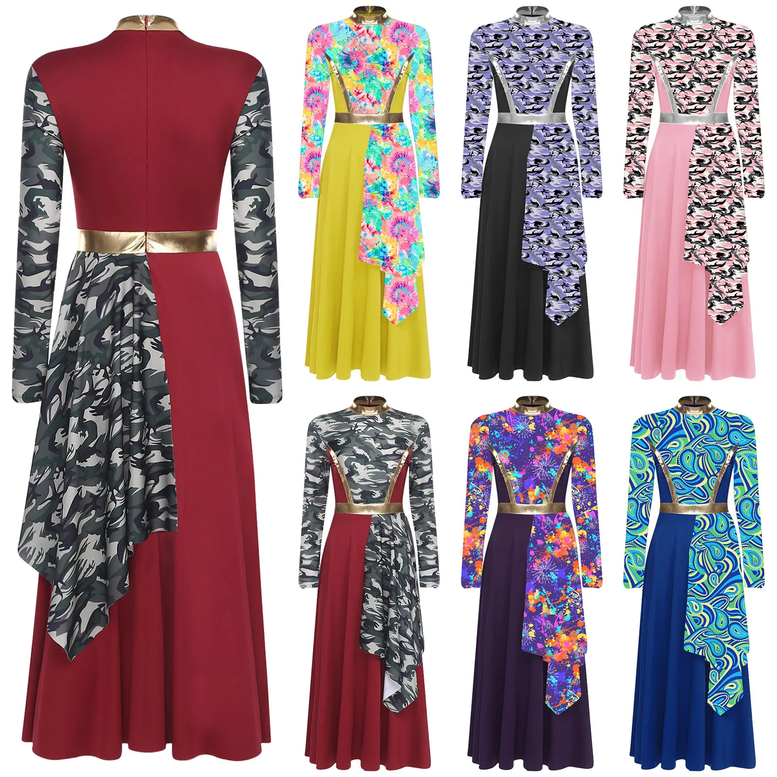 Womens Praise Dance Dresses Worship Dress Tunic Long Sleeve High Waist Asymmetrical Dress Modern Lyrical Dance Costume Dancewear
Womens Praise Dance Dresses Worship Dress Tunic Long Sleeve High Waist Asymmetrical Dress Modern Lyrical Dance Costume Dancewear