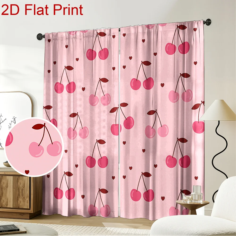 Pink Cherry Heart Curtains Sweet Fruit Pattern Drape for Kids Room Bedroom Window Treatment Home Decor
Pink Cherry Heart Curtains Sweet Fruit Pattern Drape for Kids Room Bedroom Window Treatment Home Decor