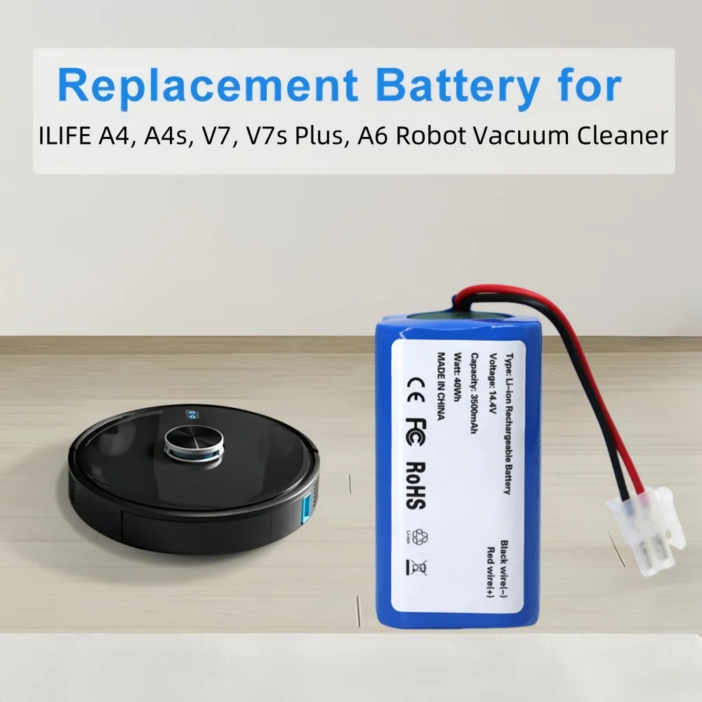 14.4V 2600mAh Lithium Battery for ILIFE A4, A4s, V7, V7s Plus, A6 Robot Vacuum Cleaner - INR18650-M26-4S1P
14.4V 2600mAh Lithium Battery for ILIFE A4, A4s, V7, V7s Plus, A6 Robot Vacuum Cleaner - INR18650-M26-4S1P