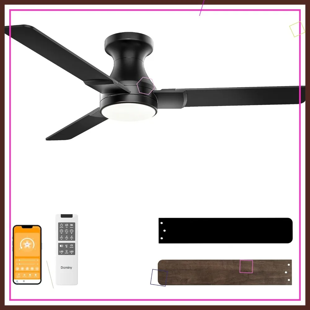 42" Ceiling Fan with Lights, 3 Blades, 6CCT, Remote Control, Low Profile Flush Mount for Bedroom Kitchen Indoor/Outdoor Black
42" Ceiling Fan with Lights, 3 Blades, 6CCT, Remote Control, Low Profile Flush Mount for Bedroom Kitchen Indoor/Outdoor Black