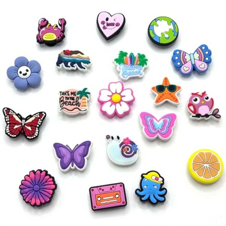 19pcs exclusive shoes with butterfly, flower, starfish, heart and other decorations for women.Decorative charm of these shoes
19pcs exclusive shoes with butterfly, flower, starfish, heart and other decorations for women.Decorative charm of these shoes