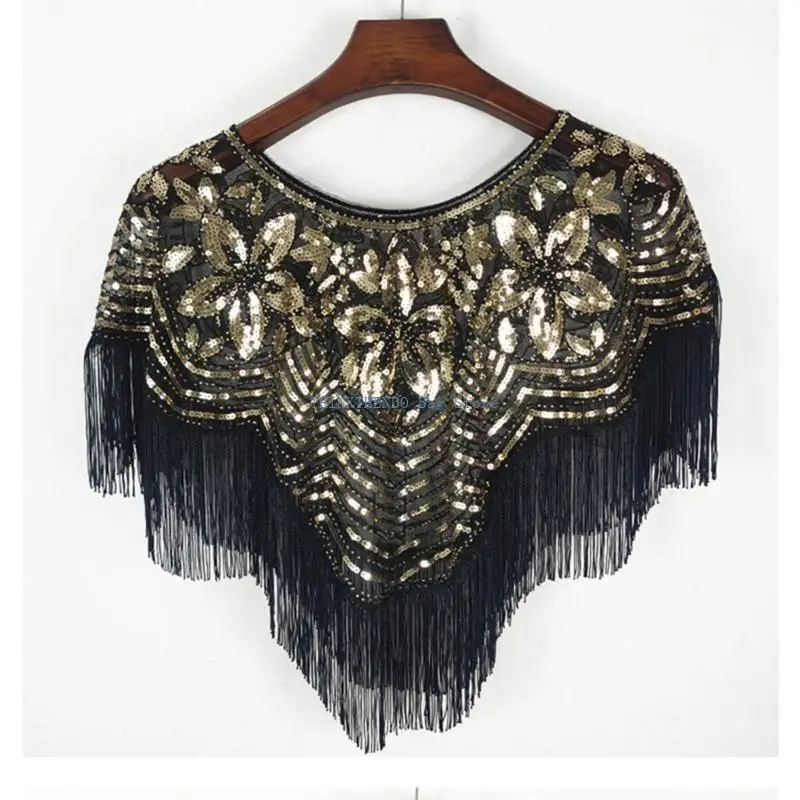 340D Fashionable Sequined Shawl Embroidery Beads Capes for Women Outfit Formal Wear
340D Fashionable Sequined Shawl Embroidery Beads Capes for Women Outfit Formal Wear
