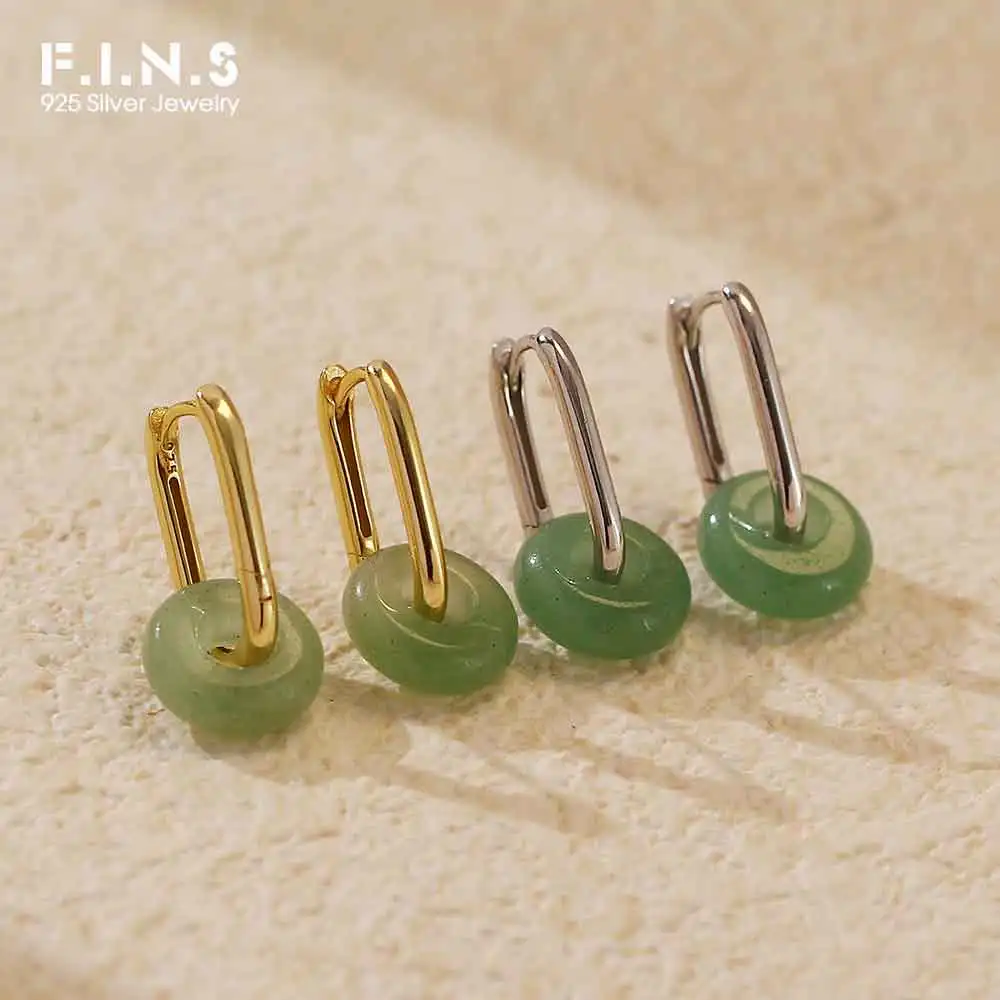 F.I.N.S Minimalist S925 Sterling Silver Drop Earrings Peace Buckle Chinese Natural Aventurine Oval Ear Hoops Fine Jewelry Gifts
F.I.N.S Minimalist S925 Sterling Silver Drop Earrings Peace Buckle Chinese Natural Aventurine Oval Ear Hoops Fine Jewelry Gifts