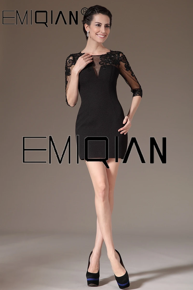 Half Sleeves Black Lace Formal Wedding Party Dress Short Mother of the Bride Dress
Half Sleeves Black Lace Formal Wedding Party Dress Short Mother of the Bride Dress