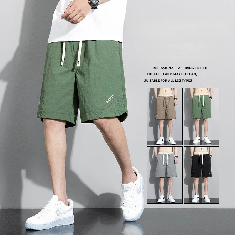 Мужские повседневные тонкие брюки: модные спортивные шорты из ледяного шелка, быстросохнущие, прямого кроя, свободные, летние, новинка, пять размеров
Мужские повседневные тонкие брюки: модные спортивные шорты из ледяного шелка, быстросохнущие, прямого кроя, свободные, летние, новинка, пять размеров