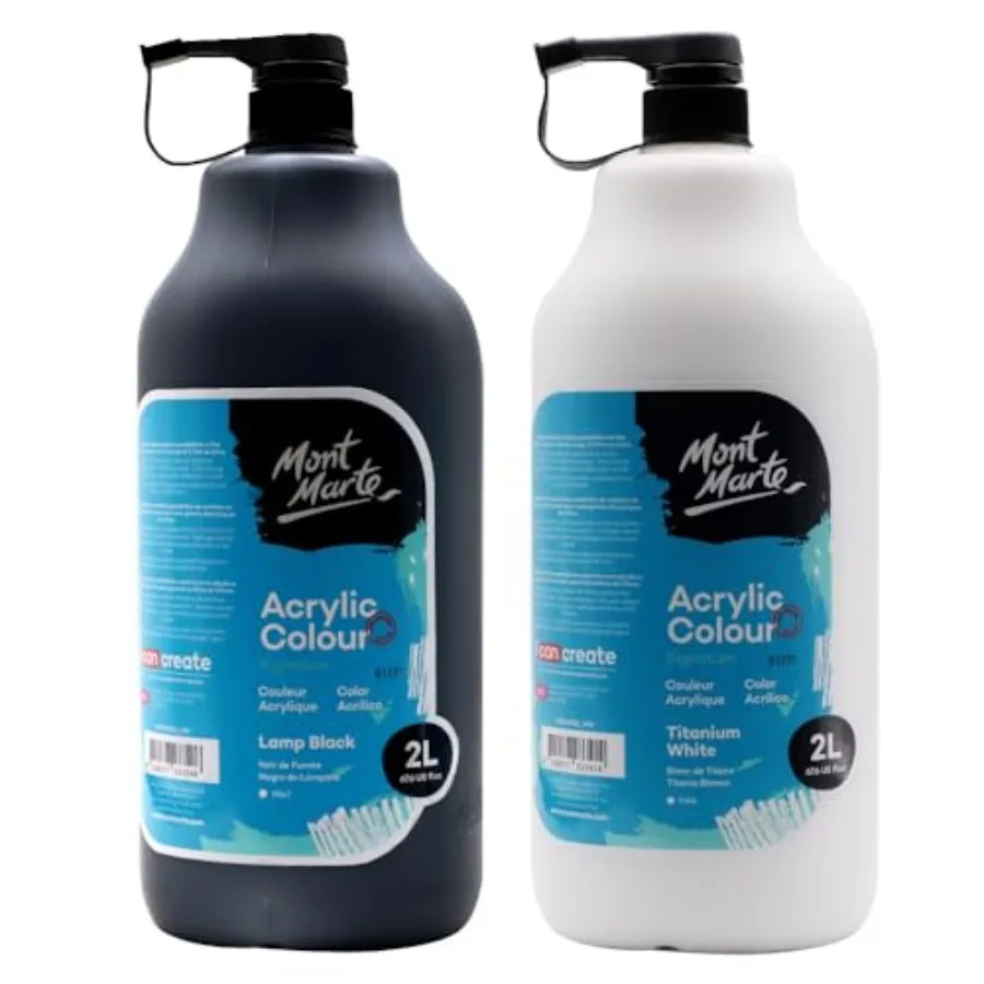 Discovery School Acrylic, Titanium White and Black, 1/2 Gallon 2 Liter.Ideal for Students and Artists. Excellent Coverage and F
Discovery School Acrylic, Titanium White and Black, 1/2 Gallon 2 Liter.Ideal for Students and Artists. Excellent Coverage and F