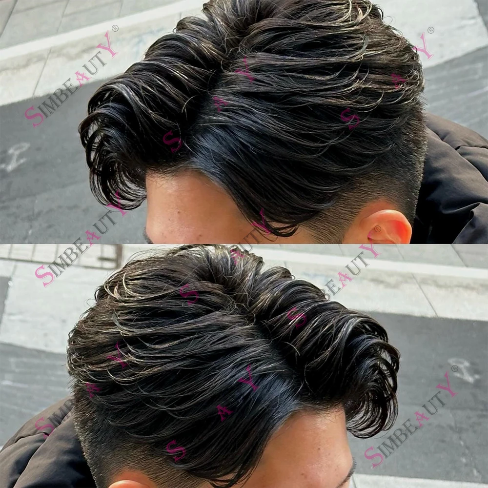Men's 130% Density Human Hair Toupee Cheap Poly Skin Natural Hairline Blonde Jet Black Brown Grey Hair Prosthesis Hairpieces Wig
Men's 130% Density Human Hair Toupee Cheap Poly Skin Natural Hairline Blonde Jet Black Brown Grey Hair Prosthesis Hairpieces Wig